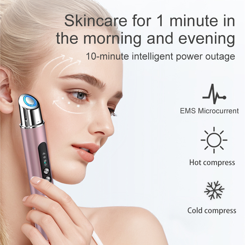 Hot Cold Eye Roller Massager New Mini Eye Wand Heat Vibration Wrinkle Remover Skin Tightening Wireless Rechargeable Beauty