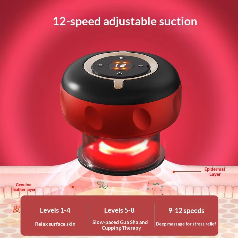 Smart Electric Vacuum Cupping Hijama Cups Guasha Therapy Massager with Infrared Physiotherapy