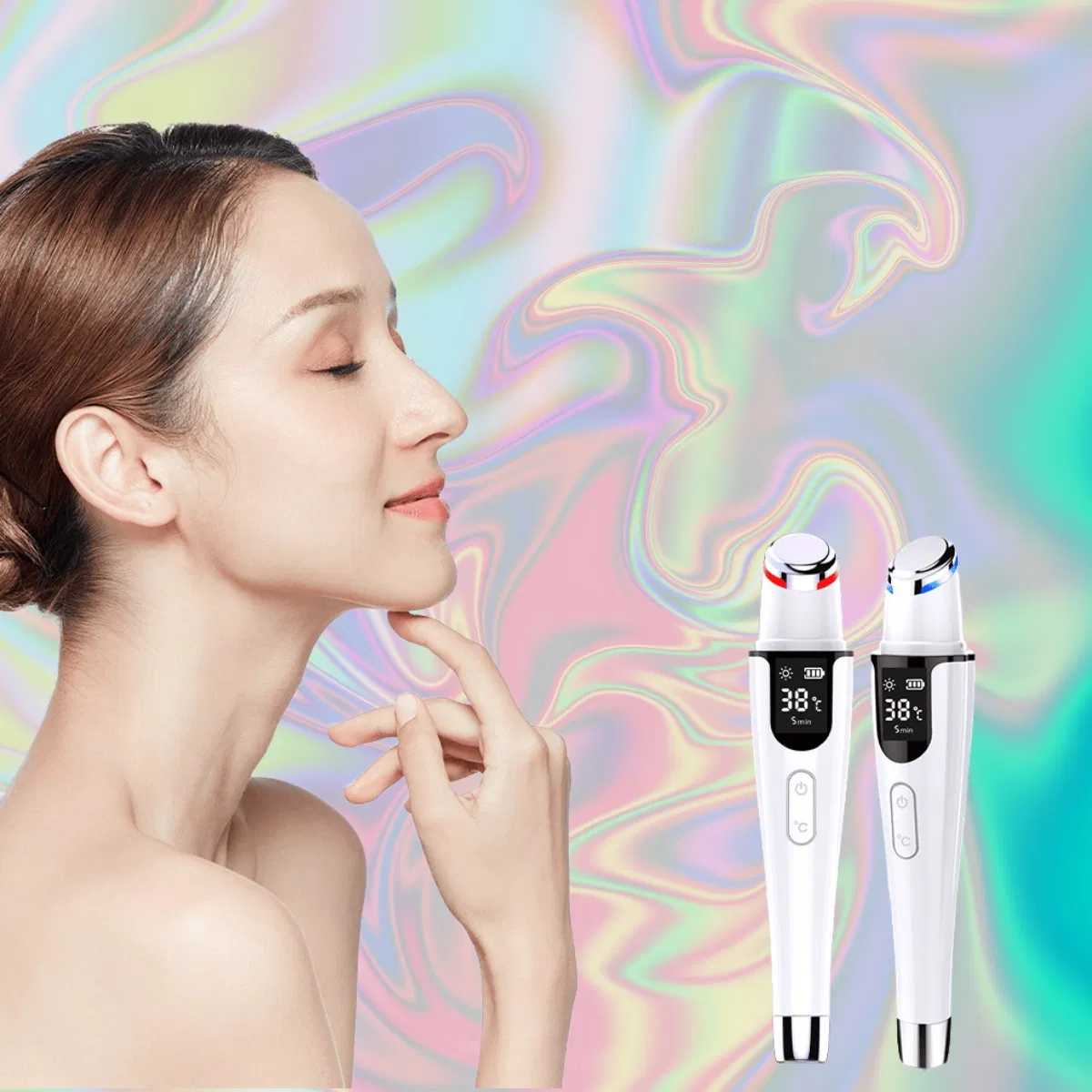 Mini Portable Facial &amp; Eye Skin Care Tools - Skin Activated Handheld Cordless Vibration Massager