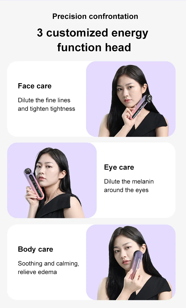 EMS RF LED Beauty Handheld Massage Tightening Anti Aging Wrinkle Two Head Facial Massager Image 8