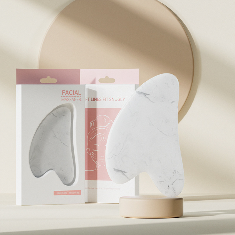 High Quality Facial Massager Rose Quartz Gua Sha Set Pink Jade Roller With Box Packing Neck Roller Massage Tool