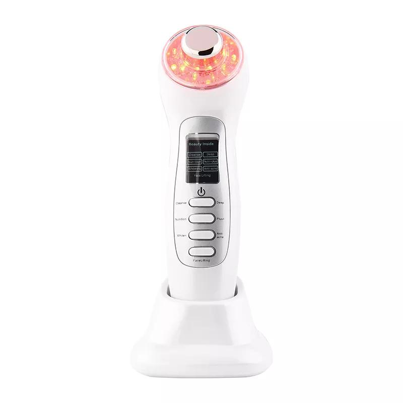 Face Beauty Equipment 4 in 1 LED Light Skin Therapy Galvanic Ion Facial Massager Ultrasound RF Equipment Face Massager
