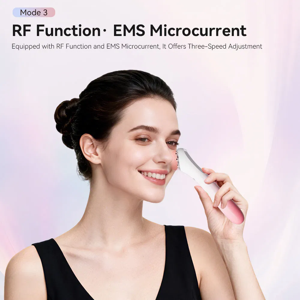 Professional Wholesale Custom 3-in-1 EMS Microcurrent Red Light Therapy Face Neck Lifting Tightening Skin Rejuvenation Facial Care Beauty Device for Home Use