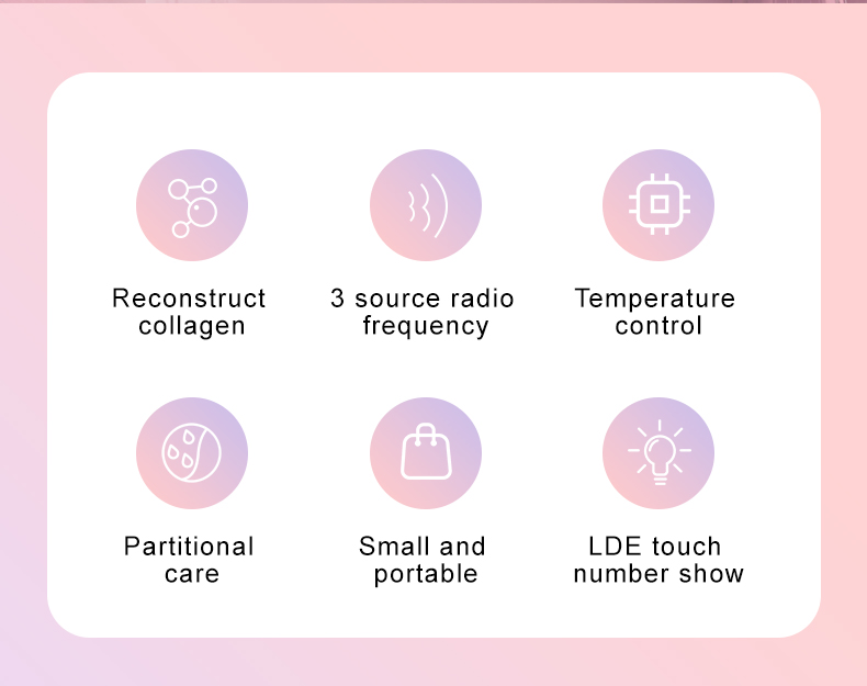 EMS RF LED Beauty Handheld Massage Tightening Anti Aging Wrinkle Two Head Facial Massager