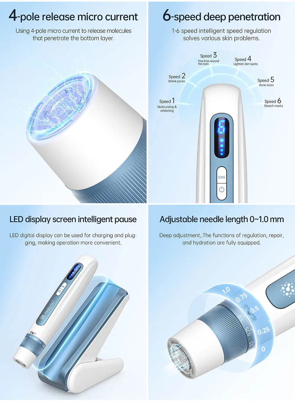 Advanced EMS Microneedle Beauty Device for Home Use