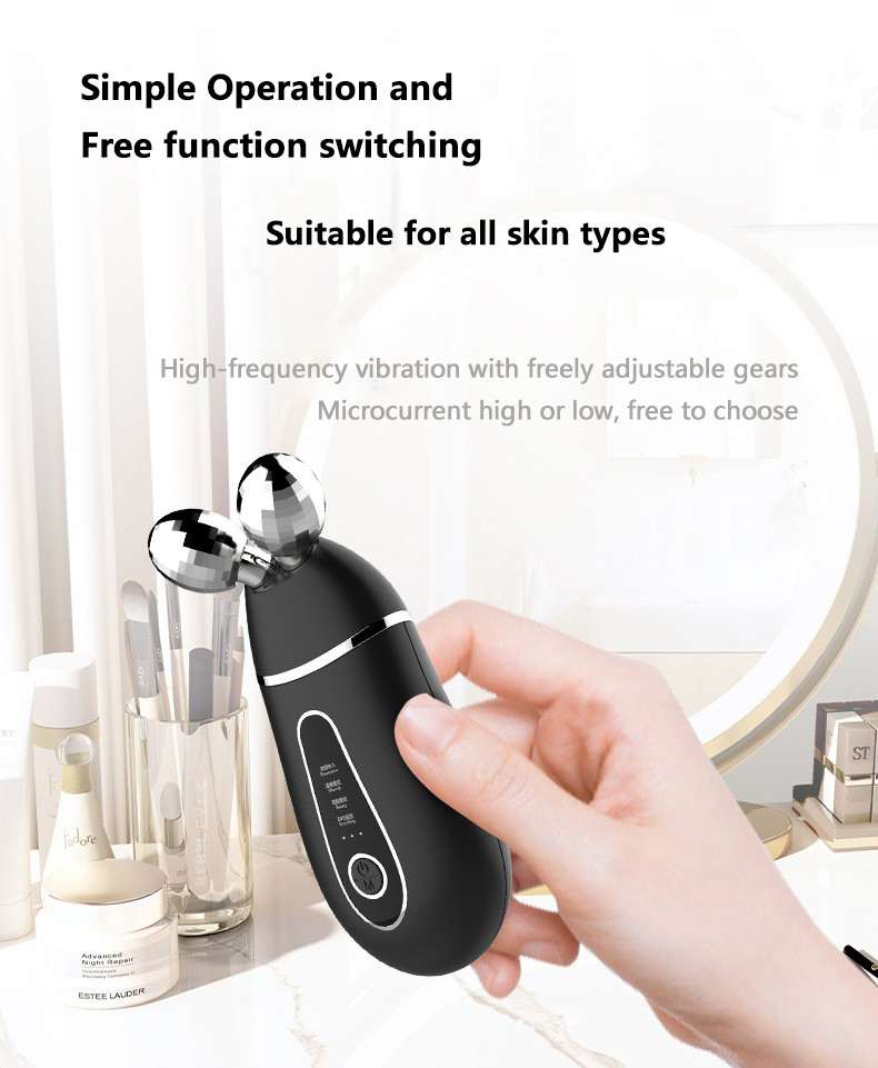 Portable Women's Microcurrent Face Massager Electric Roller Beauty Instrument for Skin Care Gift Product