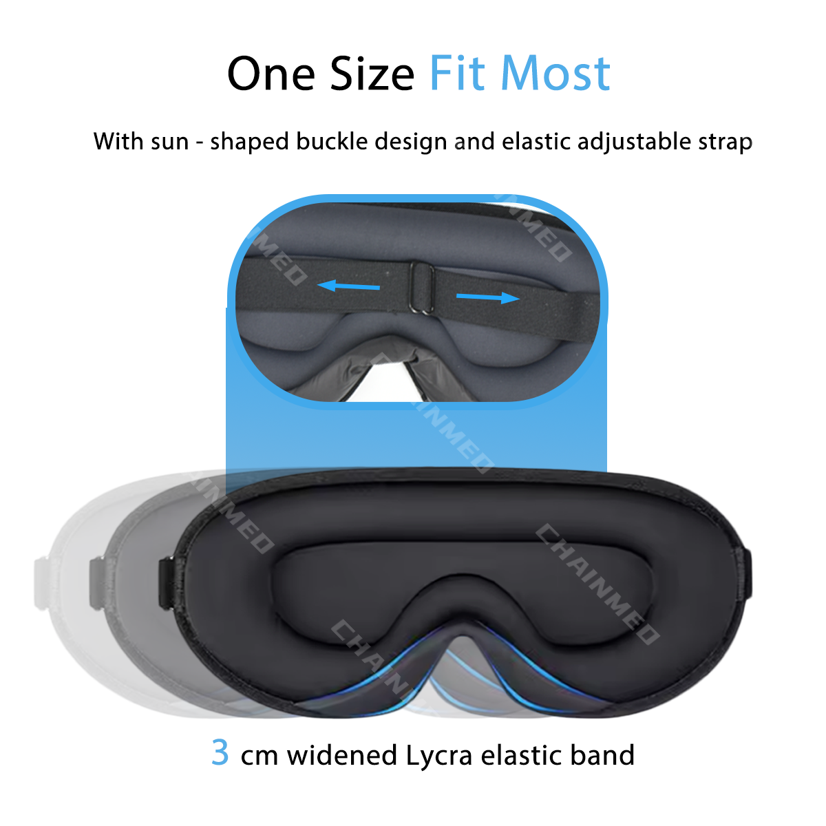 CM Unisex Adjustable 3D Sleep Eye Mask Healthycare Supply Memory Foam Blackout Travel Sleeping Eye Cover With Logo Printed