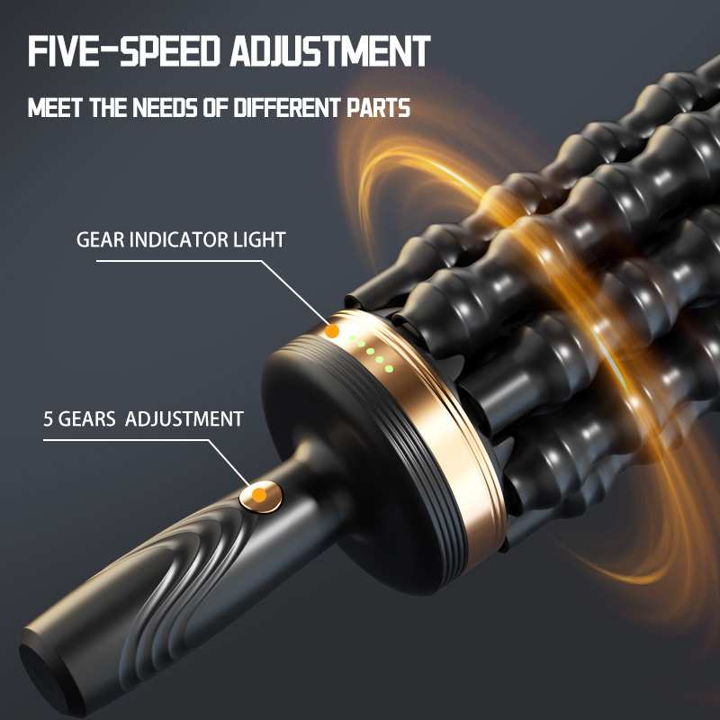 New Rechargeable Deep Tissue Vibrating Auto Massage Rollers Machine Micro Vibration Body Rolling Percussive Massager