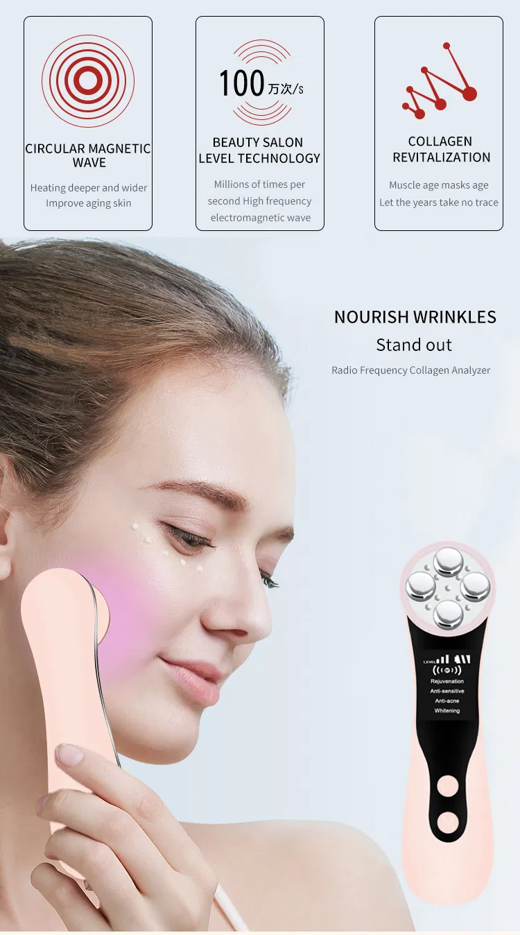 RF Frequency LED Facial Lifting Skin Tightening Blackhead Pore Cleaner Wrinkle Remover Beauty Massager