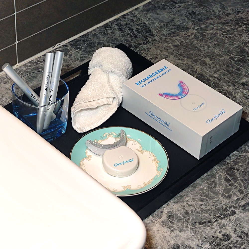 2024 Rechargeable Cordless Peroxide Free Red Blue Ray LED Light Wireless Teeth Whitening Kit