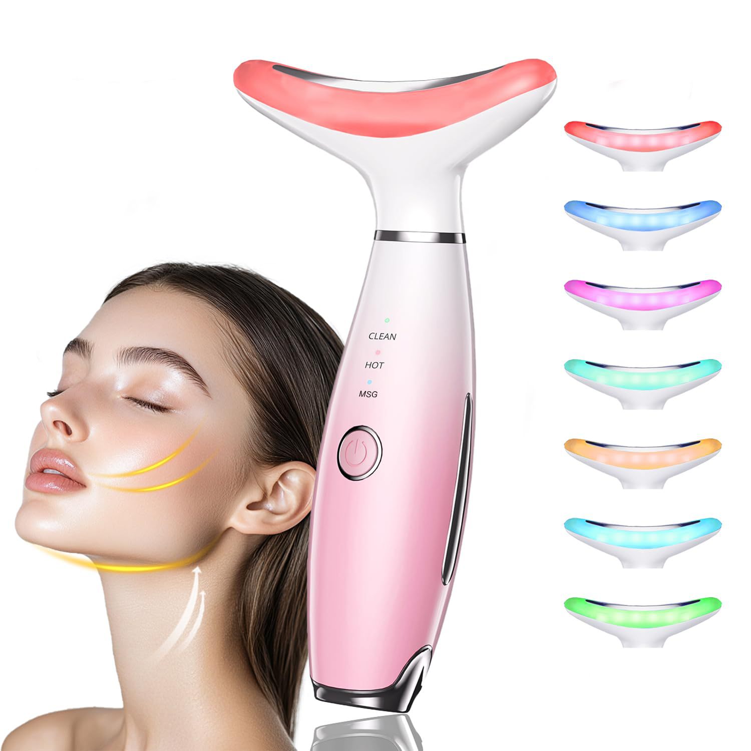 Home Beauty Facial Massager for Face and Neck with 7 Color Anti-aging Home Use Face Tool for Skin Care Lifting and Tightening