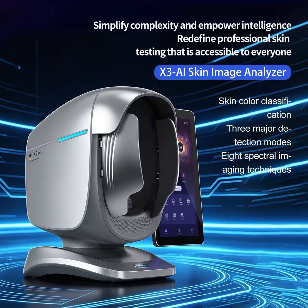 Factory Price X3Pro- AI Skin Analyzer Machine with UV Camera Electric Smart Scanner