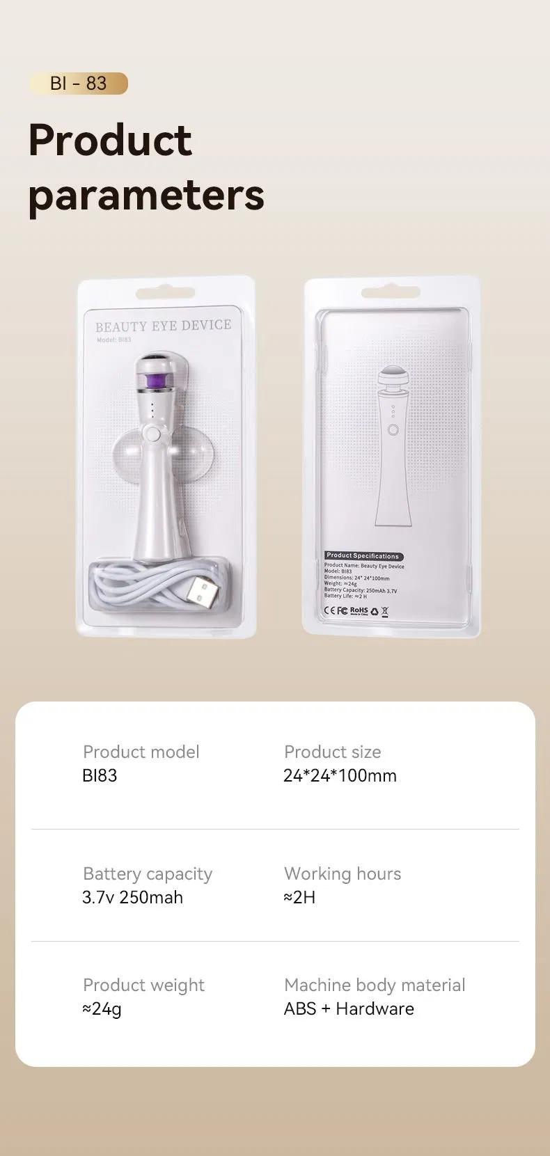Mini Portable Rechargeable Vibration Heat Eye Massage Beauty Device for Reducing Puffiness