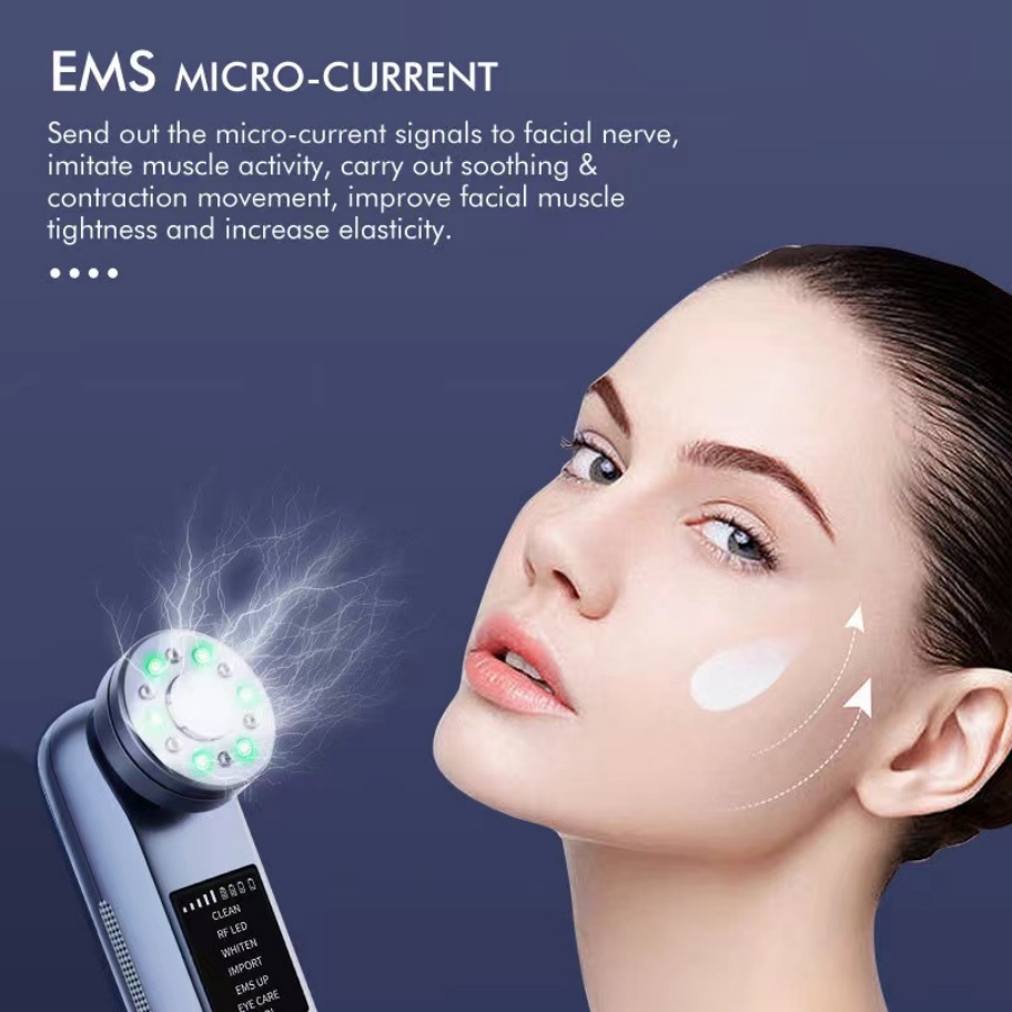 NEW 7 in 1 Microcurrent Facial Device Home Use Anti-Aging Device Skin Tightening Face Machine Facial Massager Light Therapy