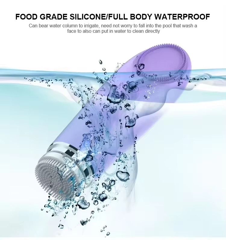 New Arrival Skin Care Device Waterproof Soft Silicone Face Washing Brush Facial Massager Electric Cleansing Brush
