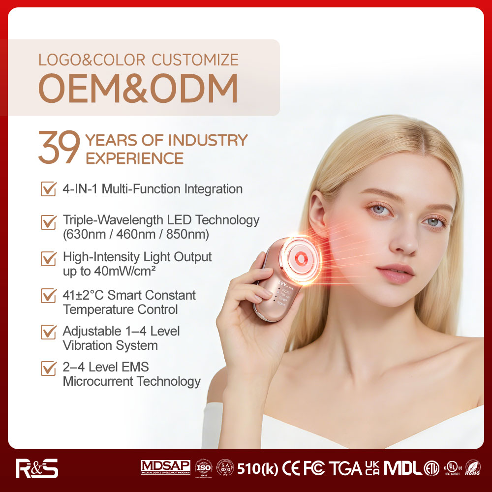rainbow Custom Women Handy Beauty Device Led Face Lift Beauty Device Neck& Facial Rf Ems Hot Plasma Home Beauty Device