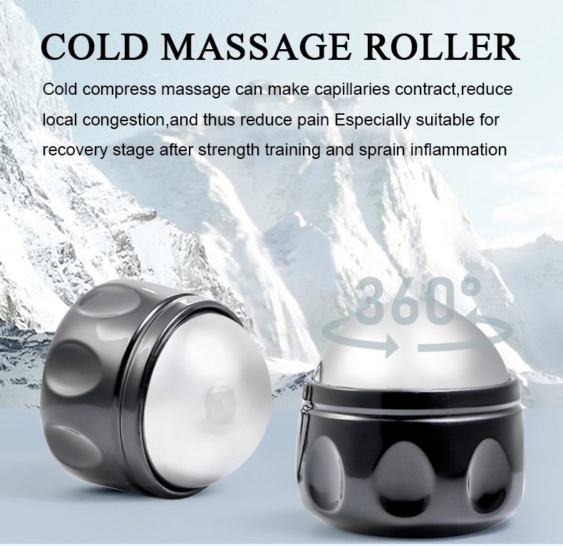 Black Handheld Hot Cold Freeze Facial Massager Application