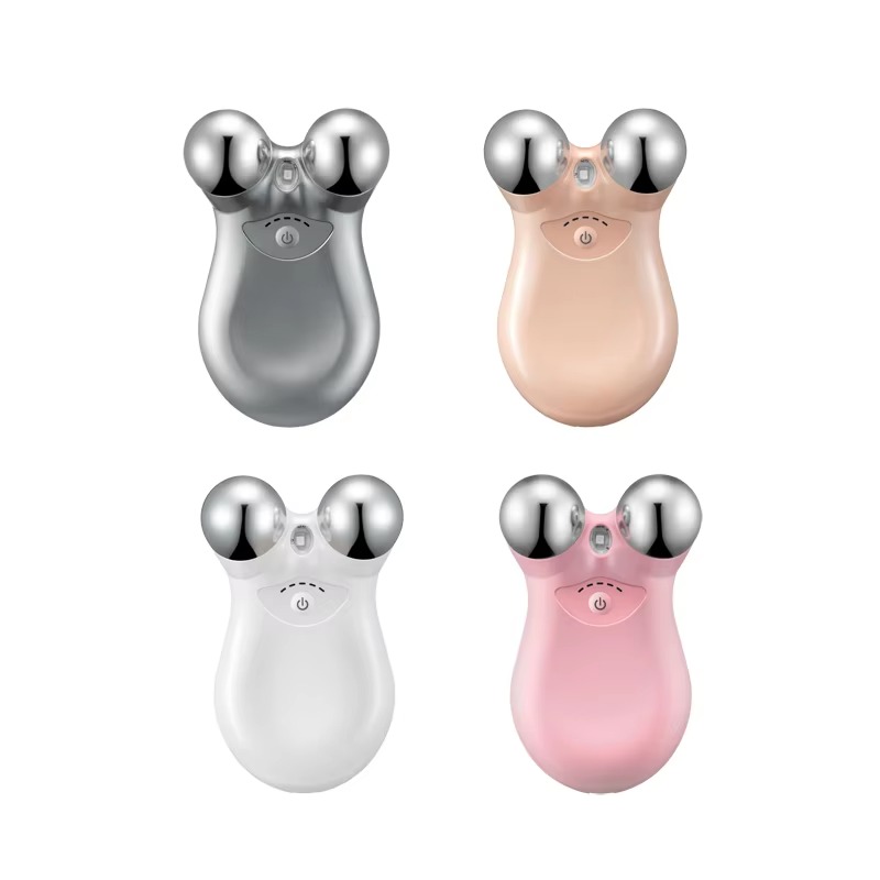 Dropshipping Face Care Electric 3D Roller Massager Portable Warm V-Face Beauty Device for Facial Rejuvenation Essence Absorption