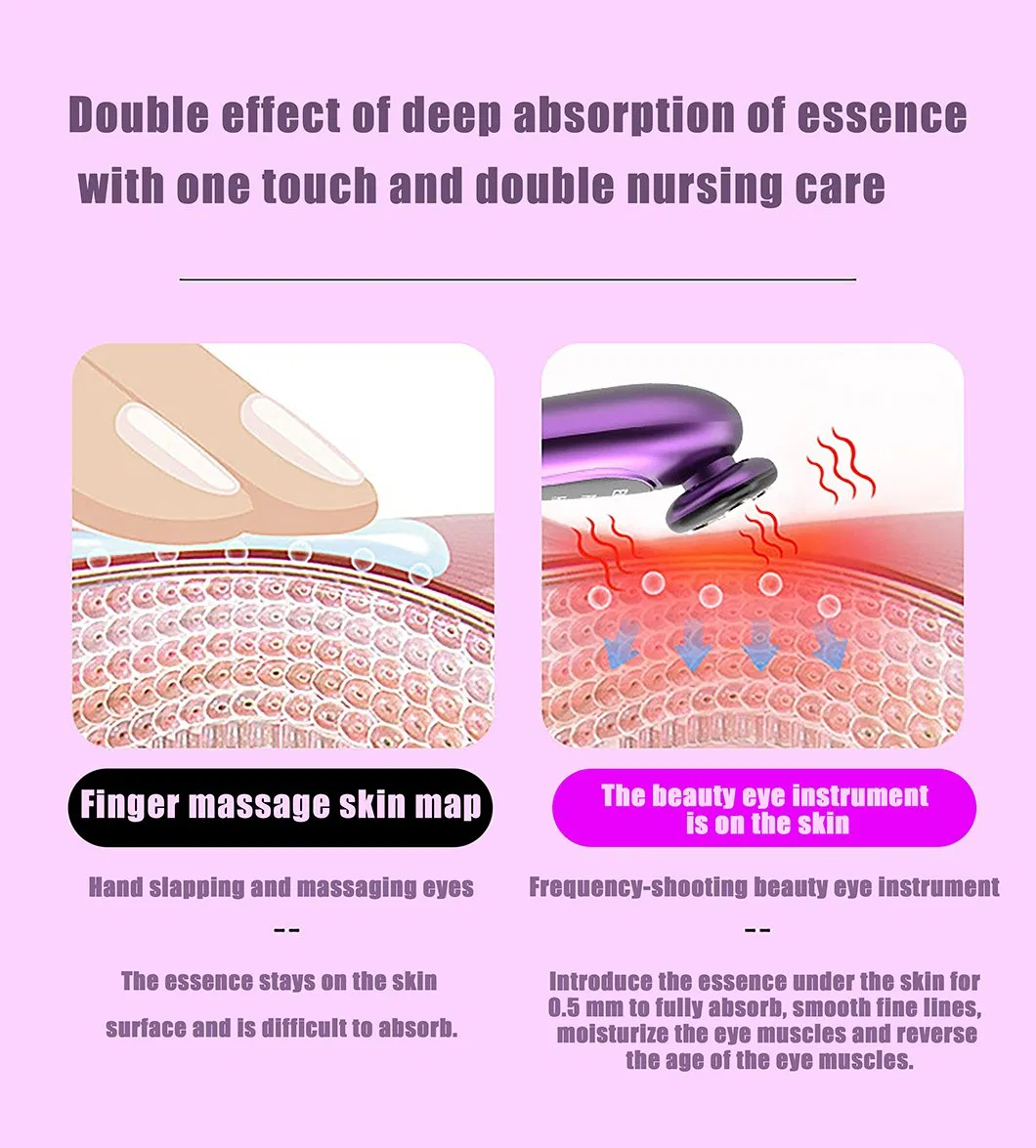 Facial High Frequency Vibration Dark Circle Remove Device Heating Compress Eye Massager