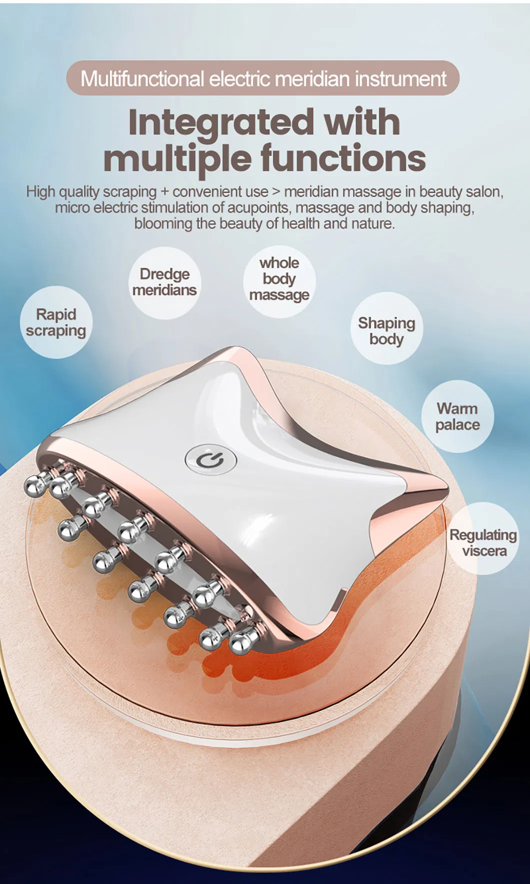 EMS Microcurrent Vibration Head Massager Eye Massage Facial Lift Body Guasha Machine