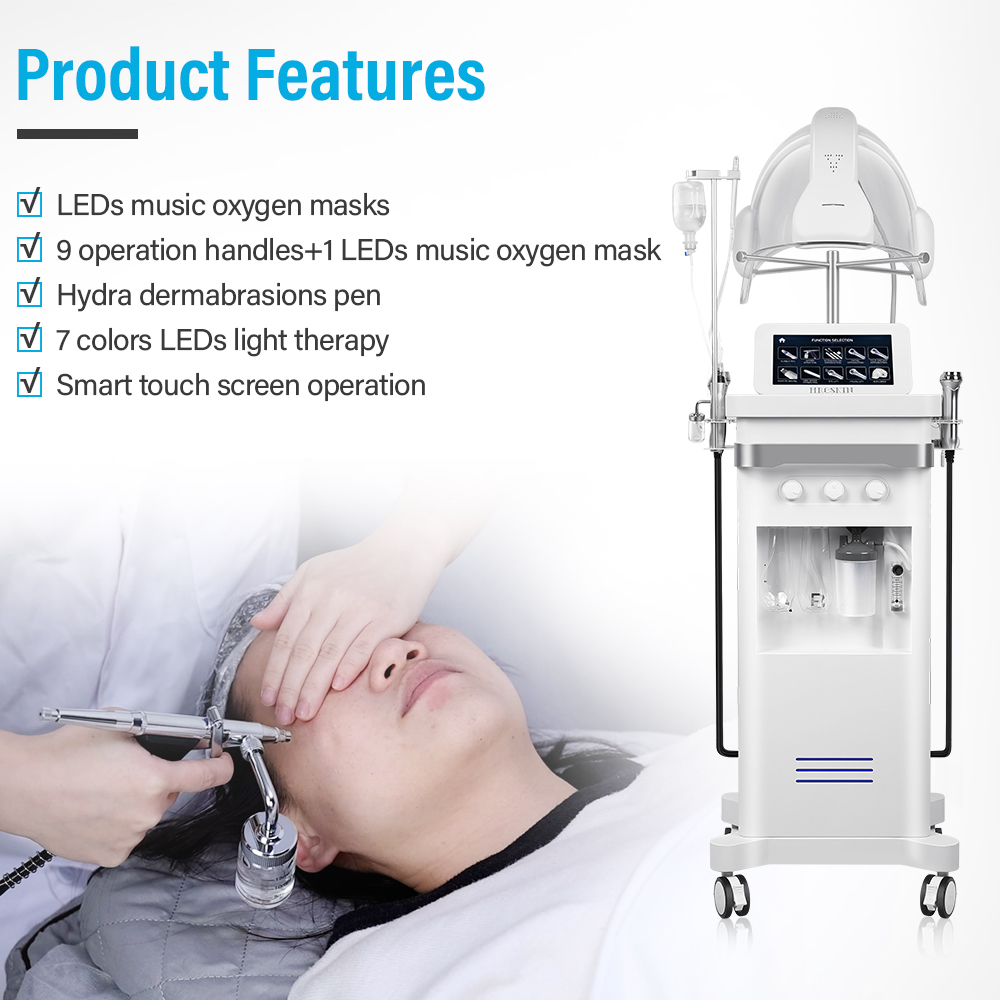 H2O2 Hydro Skin Cleansing Device Professional 10 in 1 Oxygen Jet Peeling Hydra Dermabrasion Facial Machine