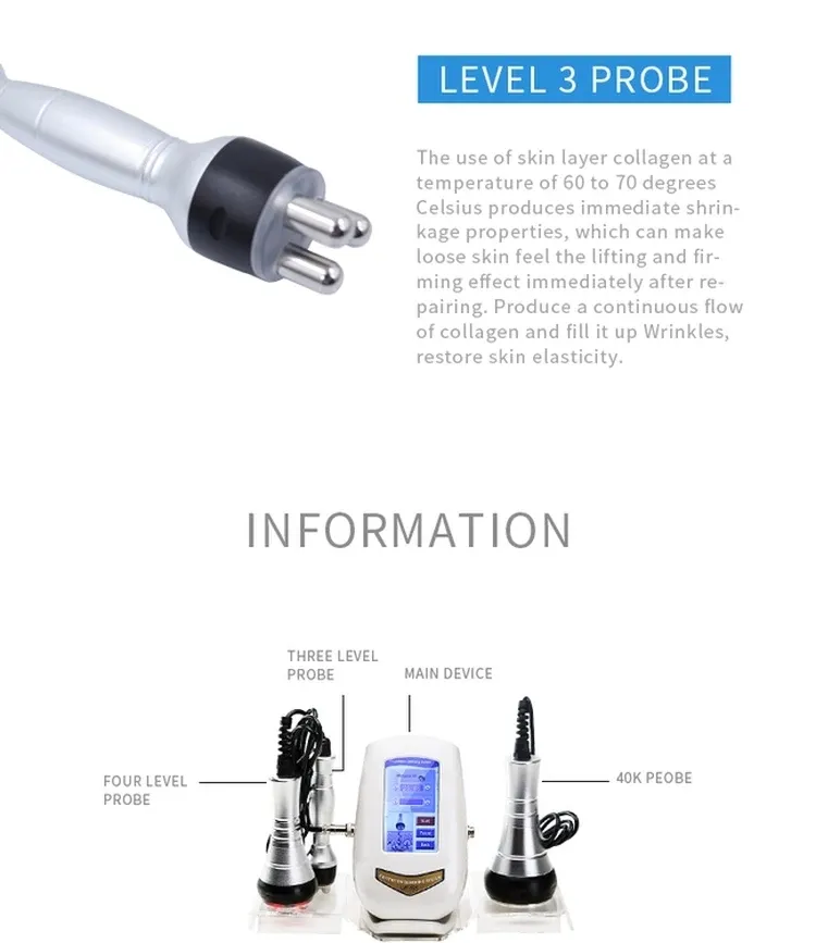 40kHz Cavitation Ultrasonic Body Slimming Machine RF Facial Massager Skin Tighten Face Lifting Skin Care Tool