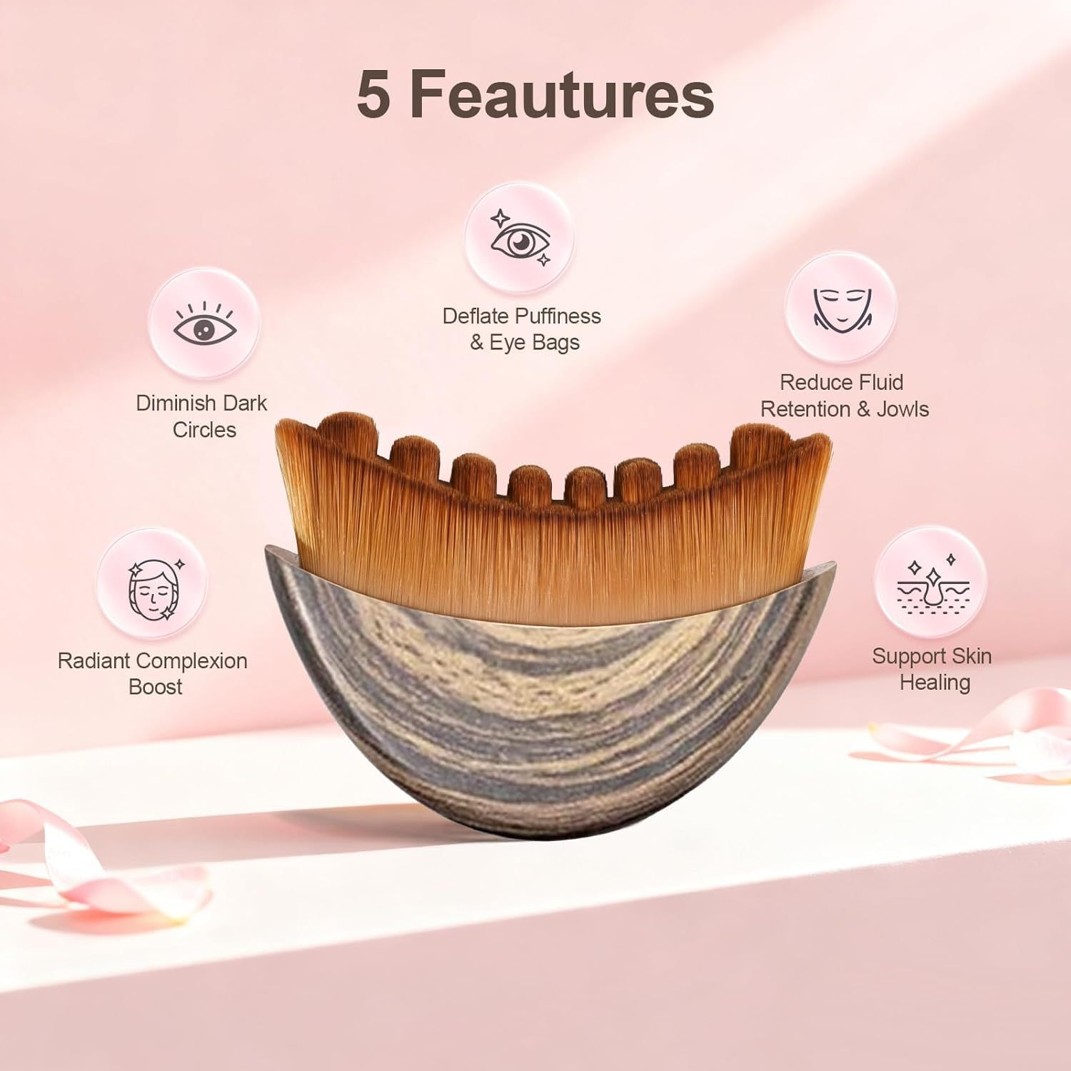 Hand Held Lymphatic Contour &amp; Drainage Face Brush Pore Cleaner Firming for Face Sculpting Chin Jawline Massage-Waterproof
