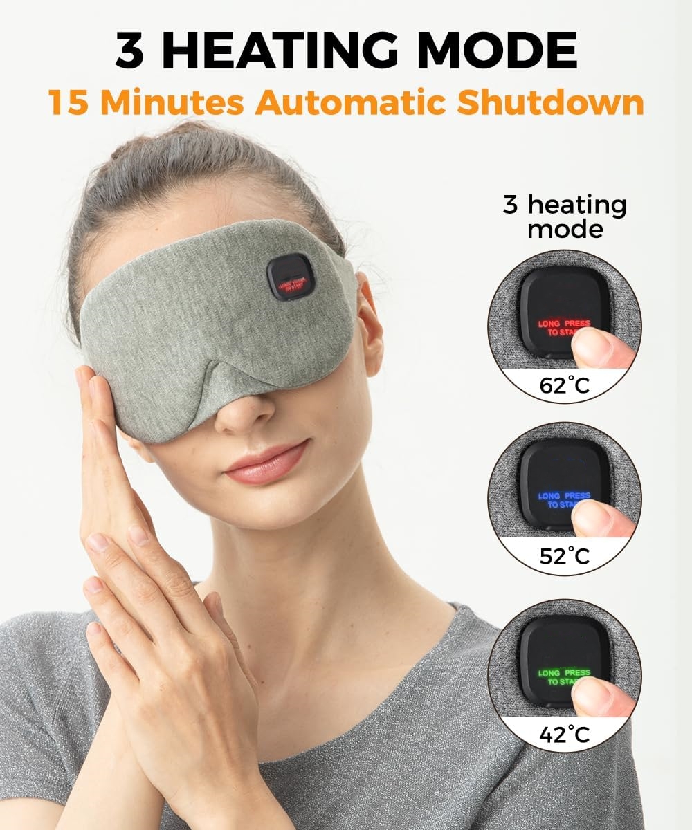 Heated Eye Mask Relieve Eyestrain Heated Eye Compress For Dry Eyes Moist Heat Treatment To Unclog Lacrimal Glands