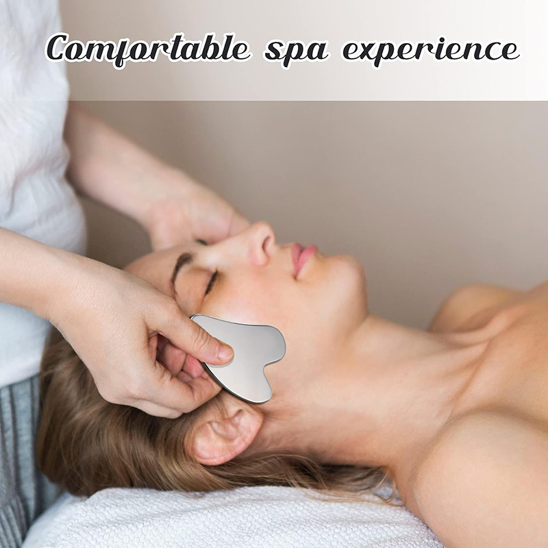 Stainless Steel Lymphatic Face Brush Gua Sha Set Face Roller Lymphatic Drainage Massage Kit Jawline Sculpting Reducing Puffiness