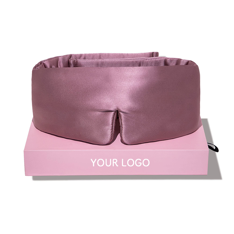 Custom 100% Mulberry Sleep Silk Eye Mask Large Size Silk Sleep Mask With Adjustable Magic Tape Strap