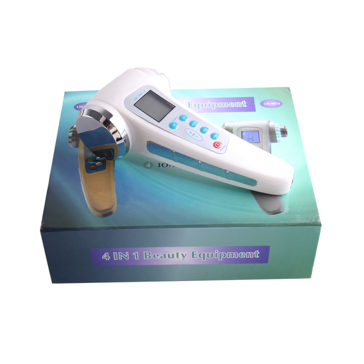 Portable Photon LED Light Therapy 1MHz 3 MHz Ultrasonic Facial Massager for Wrinkle Removal