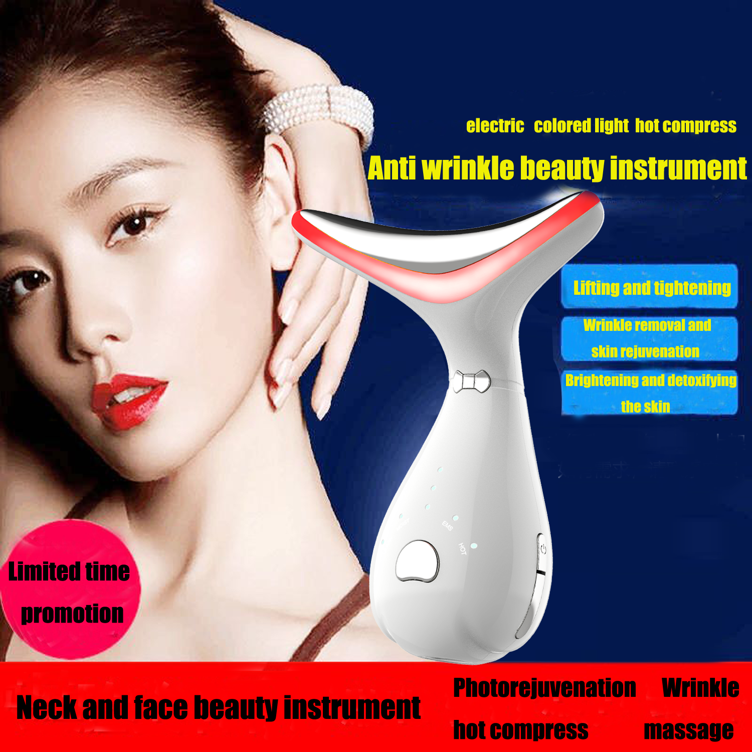 Kks Red Light Therapy Face and Neck Lifting Facial Massager Beauty Device Home Use Beauty Equipment