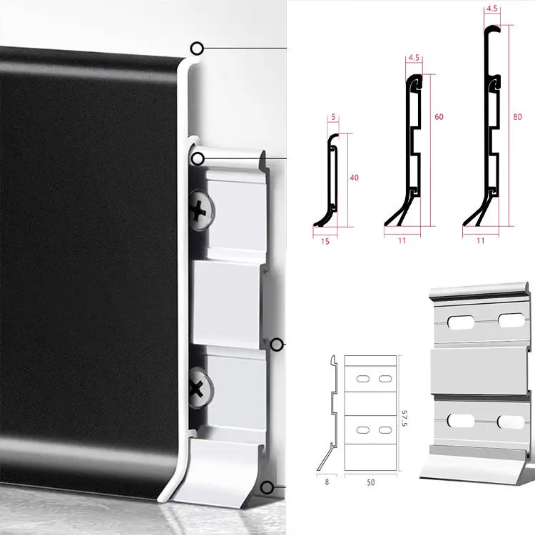 Wholesale Snap-On Aluminum Skirting Board Suppliers, Factory