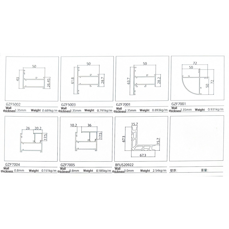 Aluminum casement window profile detail 2