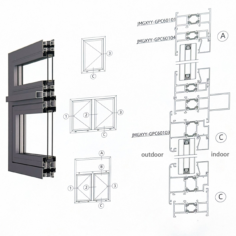 Thermal break aluminum profile specification sheet 1