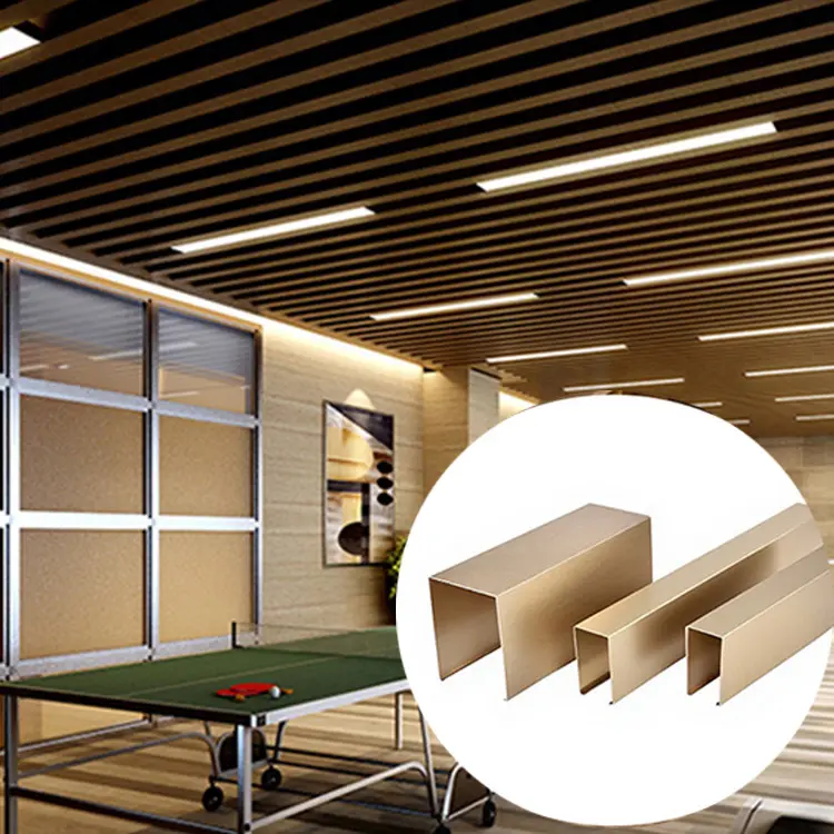 Wholesale Wood Grain Aluminum U-Baffle Ceiling Suppliers, Factories