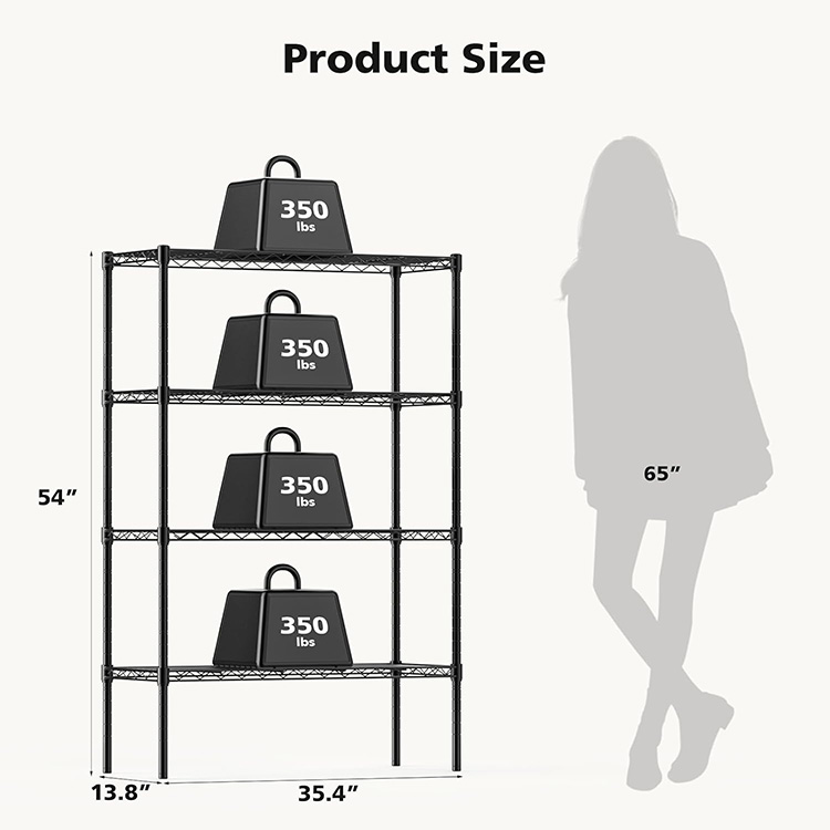 Heavy Duty Standing Shelves 4 Tier Metal Wire Rack Shelf Shelving Unit Organizers