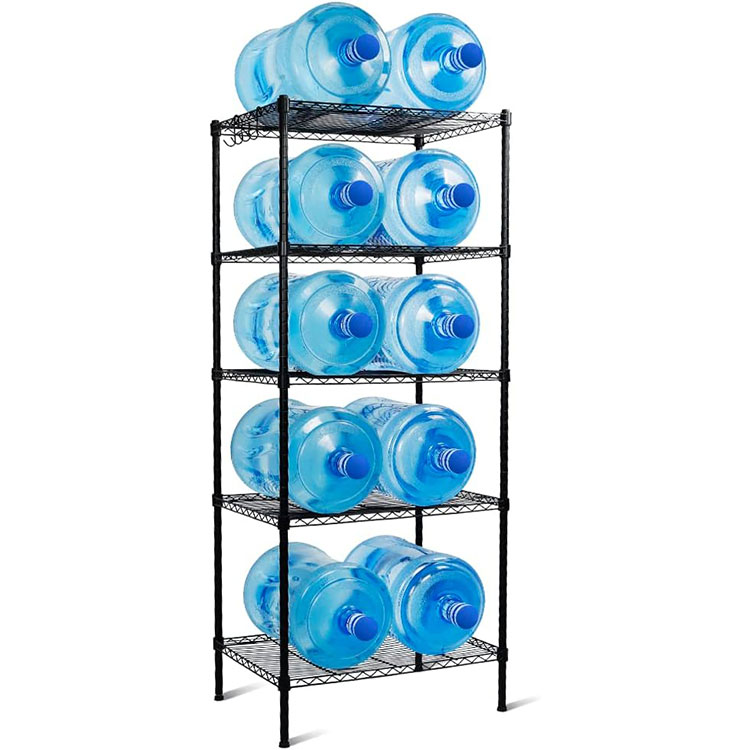 5 Tier Metal Storage Chrome Rack Shelf Kitchen Pantry Utility Shelf Display Adjustable Wire Chrome Shelf
