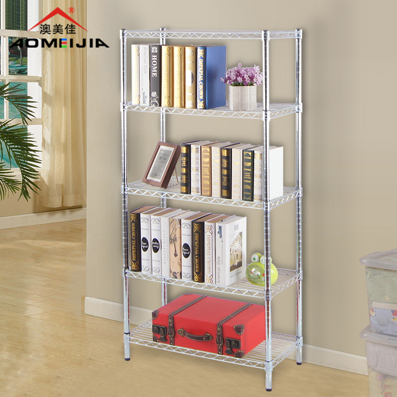 AMJ 76*35*154Cm Carbon Steel 4 Tier  Nsf Approved Living Room Wire Shelf for Book