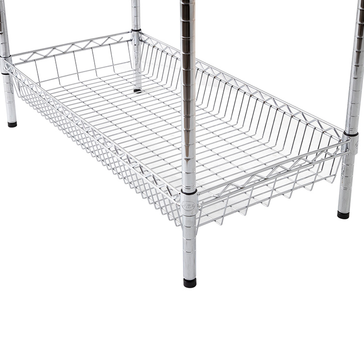 AMJ Nsf Wholesale Supermarket Wire Rack Shelving Chrome Plated Storage Racks Wire Basket Shelves