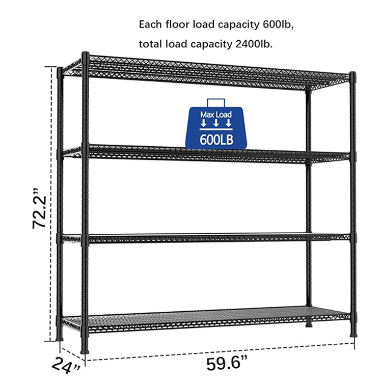 NSF Approved Household Mobile Metal Storage Rack Commercial Wire Shelf Shelving Storage Unit