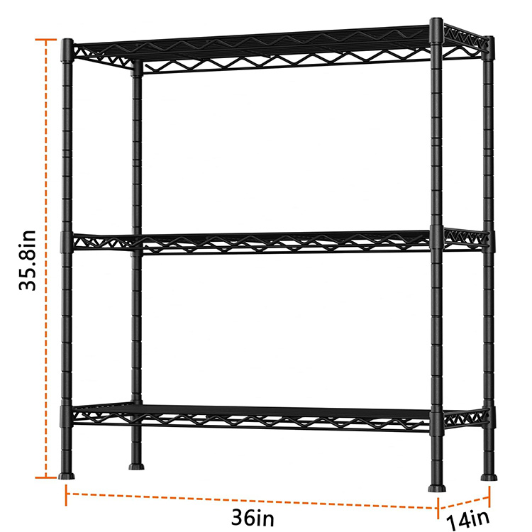 36" Wx14 Dx35.8 H Metal 3-Shelf Adjustable Storage Wire Rack Shelves for Laundry Bathroom Kitchen