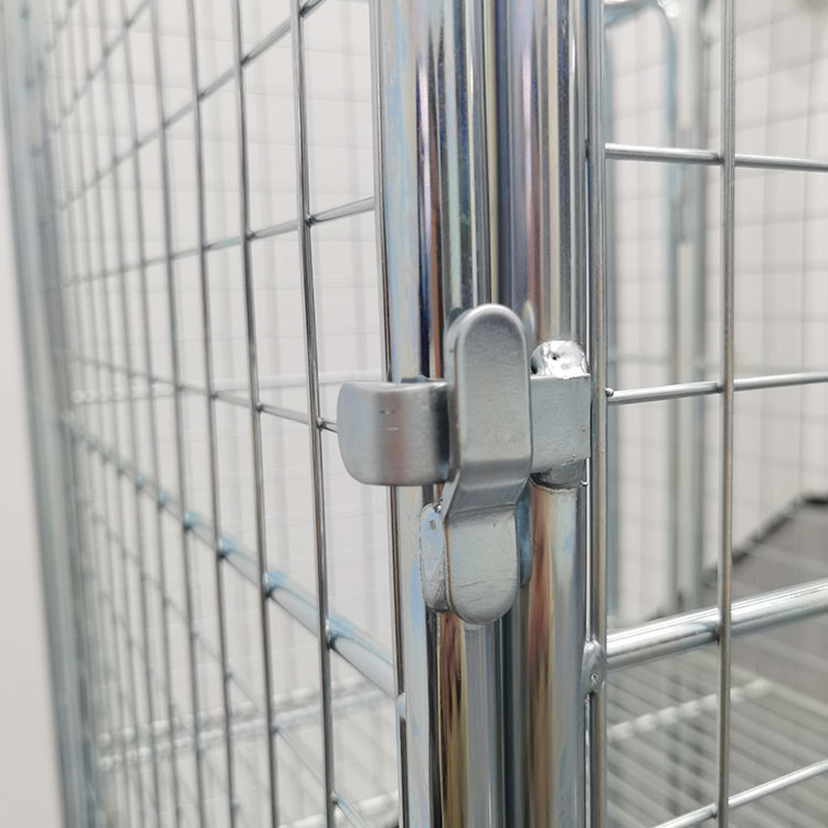 High Quality Steel Galvanization 4 Sides 4 Doors Warehouse Roll Container Cage Trolleys