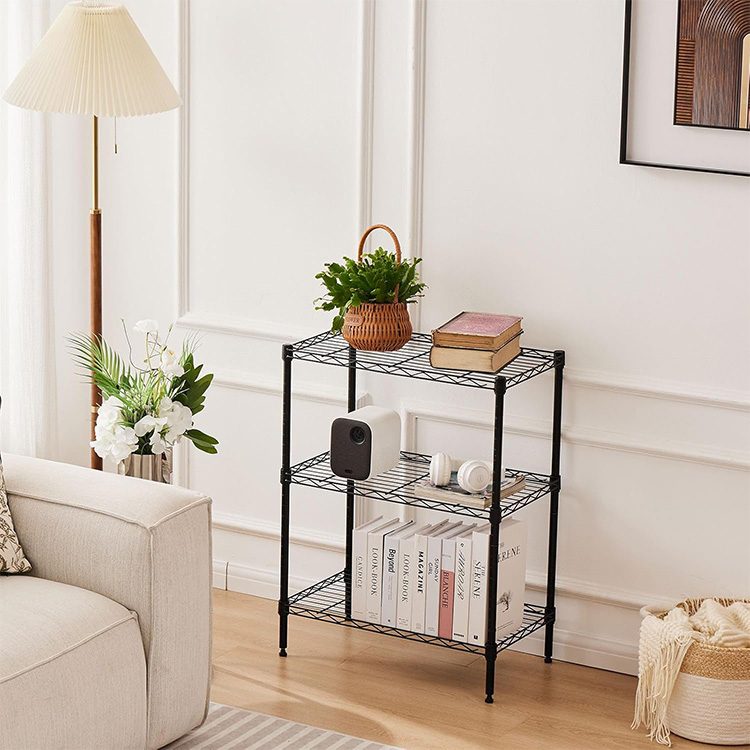 13.78" D X 23.62" W X 30" H 3 Tier Adjustable Steel Metal  Standing Shelves Wire Rack Shelf for Kitchen Bathroom Pantry Office