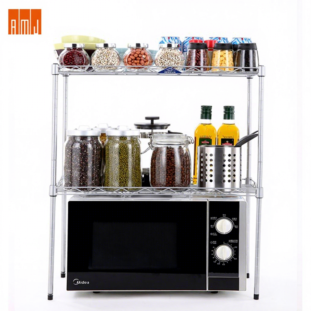 AMJ Oem/ Odm Household 2 Tier Kitchen  Seasoning Tank  Microwave Oven Wire Rack