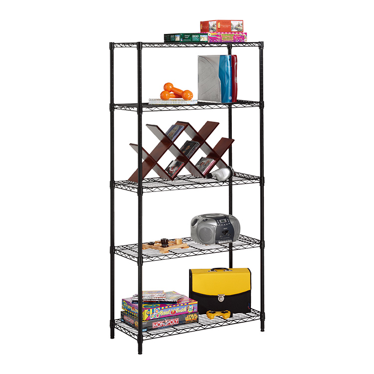 AMJ Heavy Duty Household Metal 5 Tiers Wire Grid Mesh Display Rack Shelving Shelf