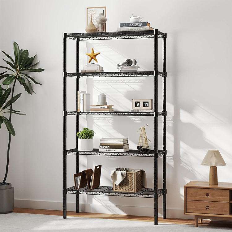 13.78" D X 35.43" W X 69.29" H 5 Tier Metal Wire Rack Shelf Standing Shelves Adjustable Steel Shelving Unit Organizers