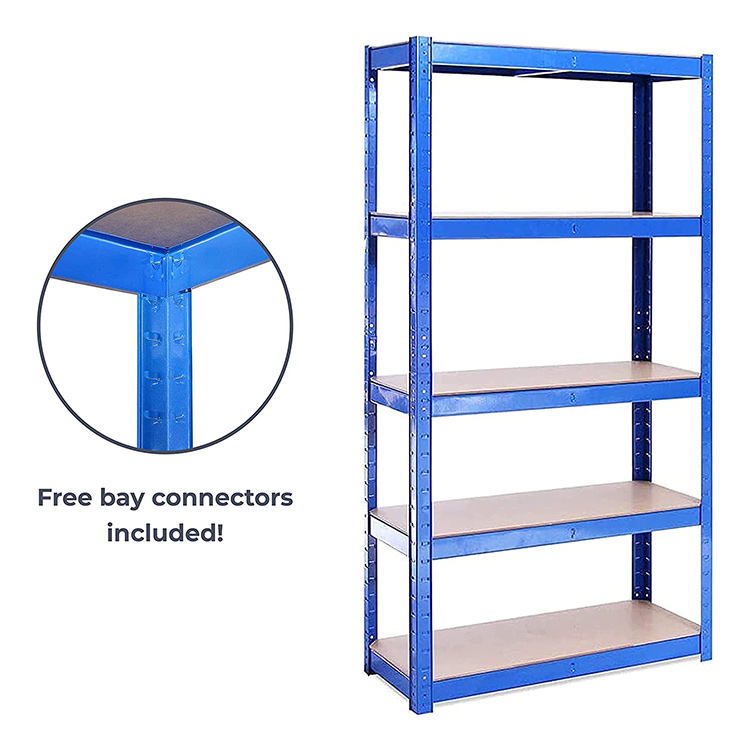 5 Tier Metal Adjustable Shelf Unit Garage Storage Shelving for Warehouse