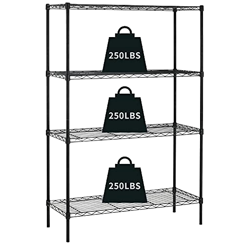 NSF Approval Adjustable Black Powder Coating 6 Tiers Home Wire Shelf
