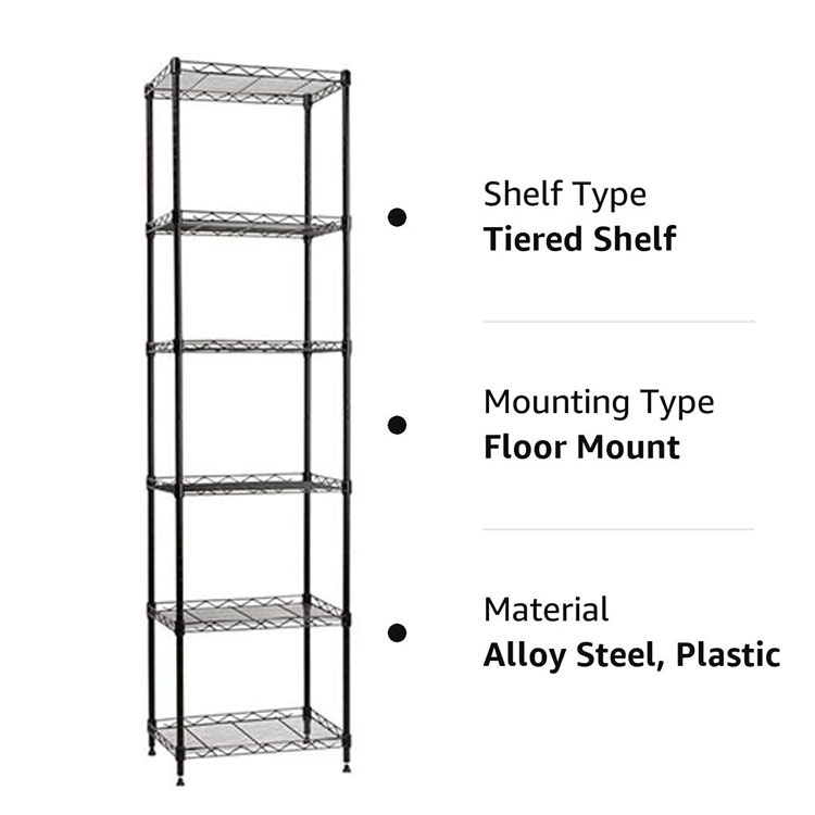 Hot Selling NSF Certified 4-Tier Adjustable Metal Storage Wire Shelving Unit